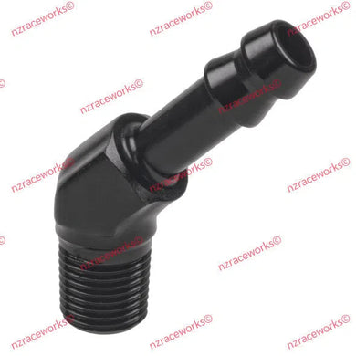 RACEWORKS NPT 1/8'' TO 1/4'' (AN-4) BARB 45 DEG | RWF-422-02-04BK-NZRACEWORKS-Autoignite NZ