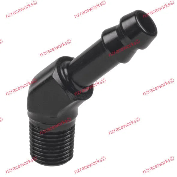 RACEWORKS NPT 1/8'' TO 1/4'' (AN-4) BARB 45 DEG | RWF-422-02-04BK-NZRACEWORKS-Autoignite NZ