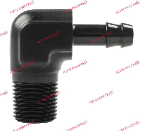 RACEWORKS NPT 3/8'' TO 5/16'' BARB 90 DEG | RWF-423-06-05BK-NZRACEWORKS-Autoignite NZ