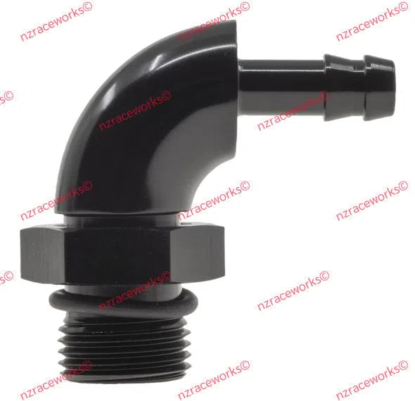RACEWORKS O-RING PORT AN-8 TO 5/16'' BARB 90DEG SWIVEL | RWF-415-08-05BK-NZRACEWORKS-Autoignite NZ