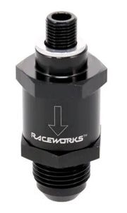 RACEWORKS ONE WAY VALVE M10X1.0 TO AN-8 | RWF-606-08BK-NZRACEWORKS-Autoignite NZ