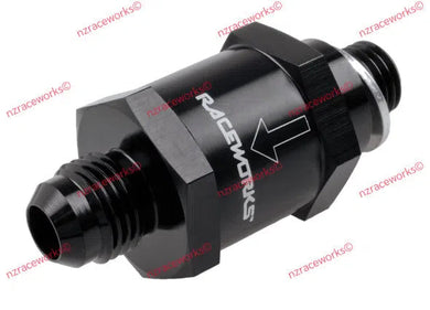 RACEWORKS ONE WAY VALVE M12X1.5 TO AN-6 | RWF-612-06BK-NZRACEWORKS-Autoignite NZ