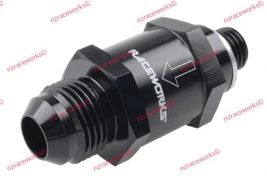 RACEWORKS ONE WAY VALVE M12X1.5 TO AN-8 | RWF-612-08BK-NZRACEWORKS-Autoignite NZ