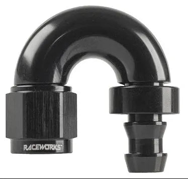 RACEWORKS PUSH LOK HOSE ENDS > 180 DEGREE - 400 SERIES