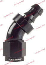 Load image into Gallery viewer, RACEWORKS PUSH LOK HOSE ENDS &gt; 45 DEGREE - 400 SERIES-NZRACEWORKS-Autoignite NZ

