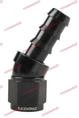 RACEWORKS PUSH LOK HOSE FITTING AN-10 30 DEG | RWF-407-10BK-NZRACEWORKS-Autoignite NZ