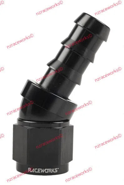 RACEWORKS PUSH LOK HOSE FITTING AN-12 30 DEG | RWF-407-12BK-NZRACEWORKS-Autoignite NZ