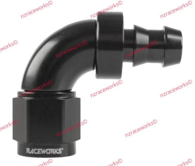 RACEWORKS PUSH LOK HOSE FITTING AN-5 90 DEG | RWF-403-05BK-NZRACEWORKS-Autoignite NZ
