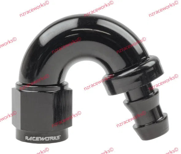 RACEWORKS PUSH LOK HOSE FITTING AN-6 150 DEG | RWF-405-06BK-NZRACEWORKS-Autoignite NZ