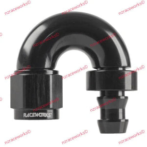 RACEWORKS PUSH LOK HOSE FITTING AN-6 180 DEG | RWF-406-06BK-NZRACEWORKS-Autoignite NZ
