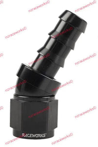 RACEWORKS PUSH LOK HOSE FITTING AN-6 30 DEG | RWF-407-06BK-NZRACEWORKS-Autoignite NZ