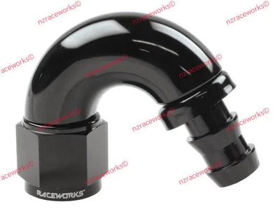 RACEWORKS PUSH LOK HOSE FITTING AN-8 150 DEG | RWF-405-08BK-NZRACEWORKS-Autoignite NZ