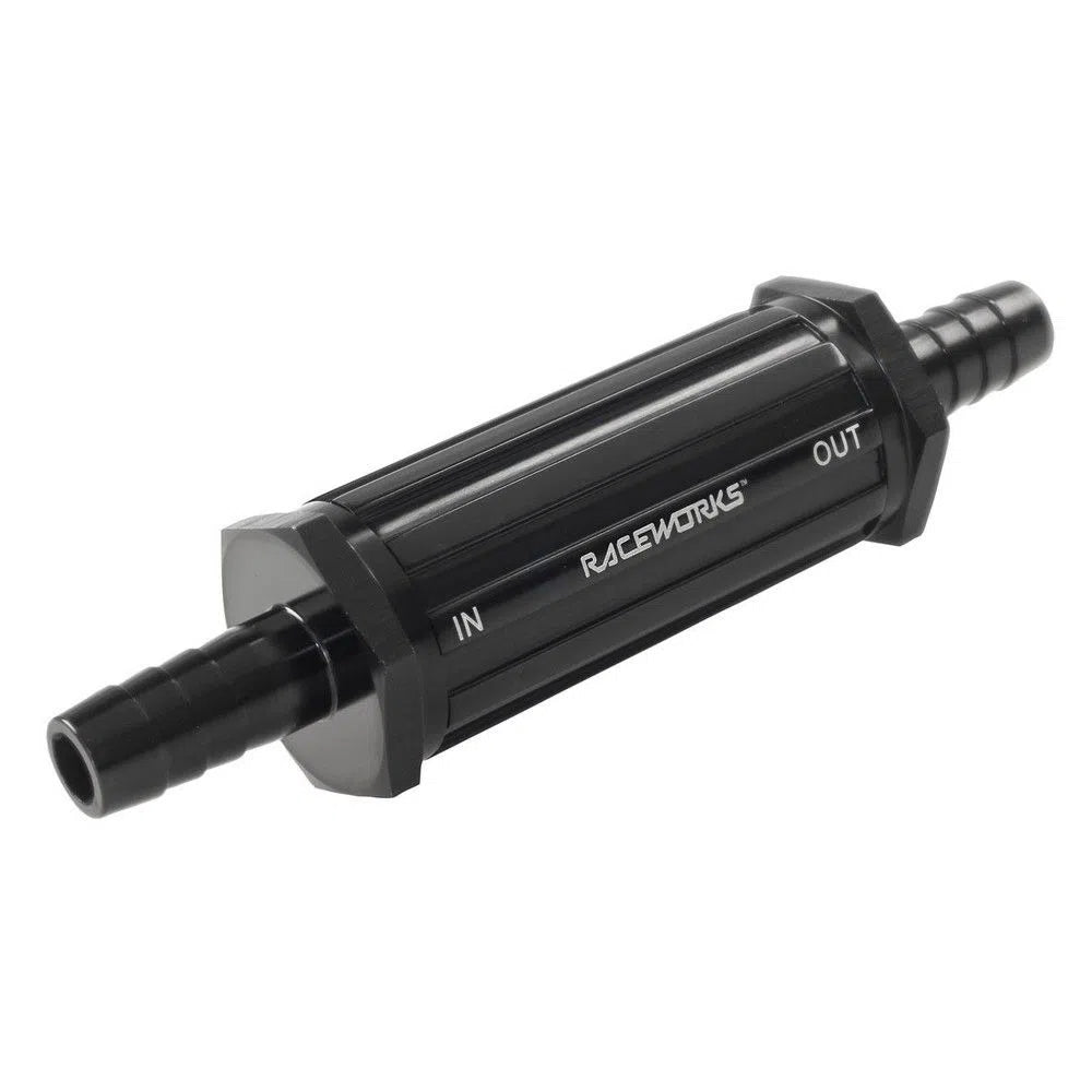 RACEWORKS RW INLINE FUEL FILTER WITH 3/8'' BARBS 30 MICRON | ALY-099-NZRACEWORKS-Autoignite NZ