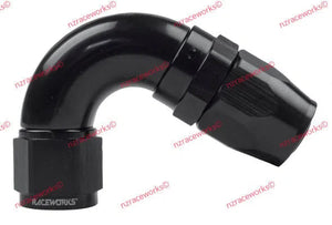 RACEWORKS TAPER HOSE FITTING AN-10 120DEG | RWF-114-10BK-NZRACEWORKS-Autoignite NZ