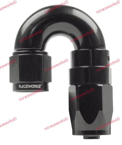 RACEWORKS TAPER HOSE FITTING AN-16 180DEG | RWF-116-16BK-HOSE FITTING-NZRACEWORKS-Autoignite NZ