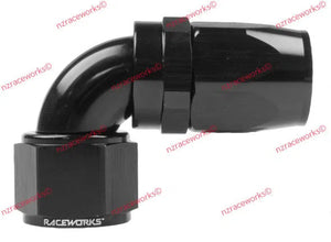 RACEWORKS TAPER HOSE FITTING AN-16 90DEG | RWF-113-16BK-NZRACEWORKS-Autoignite NZ