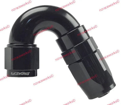 RACEWORKS TAPER HOSE FITTING AN-8 150DEG | RWF-115-08BK-NZRACEWORKS-Autoignite NZ