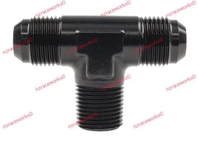 RACEWORKS TEE AN-10 - 1/2''NPT ON BRANCH | RWF-825-10BK-NZRACEWORKS-Autoignite NZ