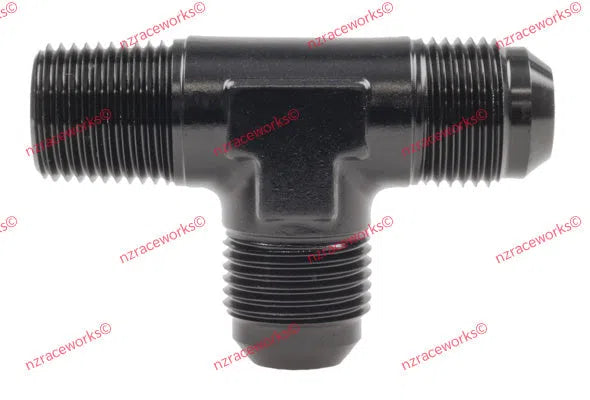 RACEWORKS TEE AN-10 - 1/2''NPT ON RUN | RWF-826-10BK-NZRACEWORKS-Autoignite NZ