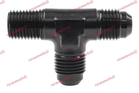 RACEWORKS TEE AN-3 - 1/8'IN NPT ON RUN | RWF-826-03BK-NZRACEWORKS-Autoignite NZ