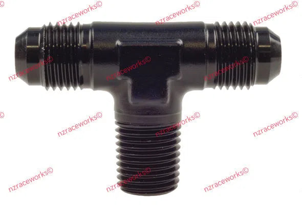 RACEWORKS TEE AN-4 - 1/8''NPT ON BRANCH | RWF-825-04BK-NZRACEWORKS-Autoignite NZ