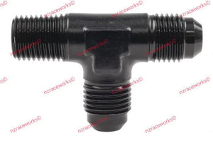 RACEWORKS TEE AN-6 - 1/4''NPT ON RUN | RWF-826-06BK-NZRACEWORKS-Autoignite NZ