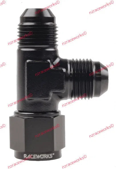 RACEWORKS TEE - SWIVEL ON RUN AN-8 | RWF-145-08BK-NZRACEWORKS-Autoignite NZ