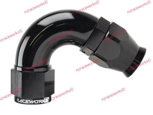 RACEWORKS TEFLON HOSE FITTING AN-10 120 DEG | RWF-204-10BK-NZRACEWORKS-Autoignite NZ