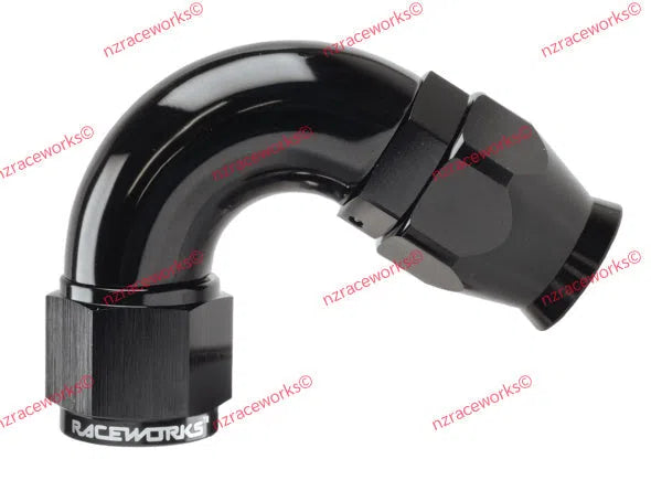 RACEWORKS TEFLON HOSE FITTING AN-10 120 DEG | RWF-204-10BK-NZRACEWORKS-Autoignite NZ
