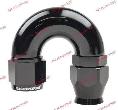 RACEWORKS TEFLON HOSE FITTING AN-10 180 DEG | RWF-206-10BK-NZRACEWORKS-Autoignite NZ