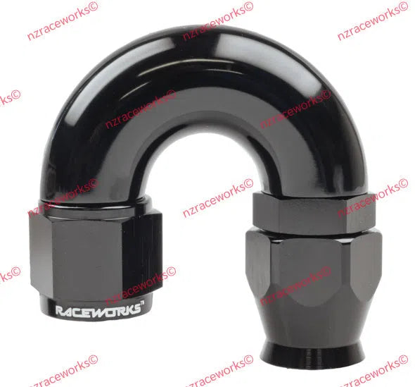 RACEWORKS TEFLON HOSE FITTING AN-10 180 DEG | RWF-206-10BK-NZRACEWORKS-Autoignite NZ