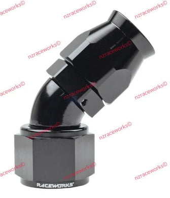 RACEWORKS TEFLON HOSE FITTING AN-10 45 DEG | RWF-202-10BK-NZRACEWORKS-Autoignite NZ
