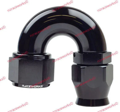 RACEWORKS TEFLON HOSE FITTING AN-12 180 DEG | RWF-206-12BK-NZRACEWORKS-Autoignite NZ