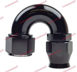 RACEWORKS TEFLON HOSE FITTING AN-12 180 DEG | RWF-206-12BK-NZRACEWORKS-Autoignite NZ