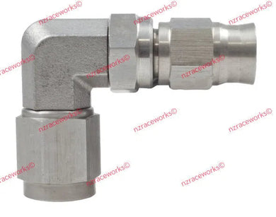 RACEWORKS TEFLON HOSE FITTING AN-3 90 DEG STAINLESS | RWF-203-03SS-NZRACEWORKS-Autoignite NZ