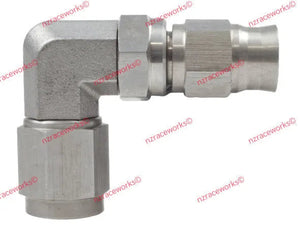 RACEWORKS TEFLON HOSE FITTING AN-3 90 DEG STAINLESS | RWF-203-03SS-NZRACEWORKS-Autoignite NZ