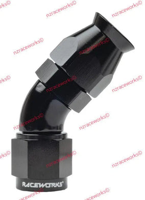 RACEWORKS TEFLON HOSE FITTING AN-4 45 DEG | RWF-202-04BK-NZRACEWORKS-Autoignite NZ