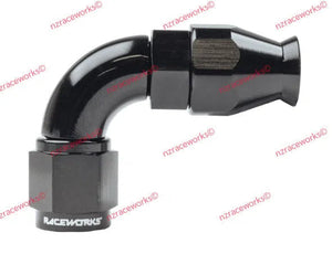 RACEWORKS TEFLON HOSE FITTING AN-4 90 DEG | RWF-203-04BK-NZRACEWORKS-Autoignite NZ