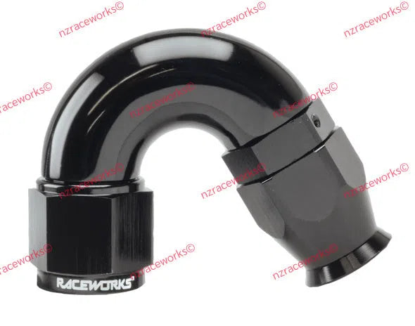 RACEWORKS TEFLON HOSE FITTING AN-8 150 DEG | RWF-205-08BK-NZRACEWORKS-Autoignite NZ