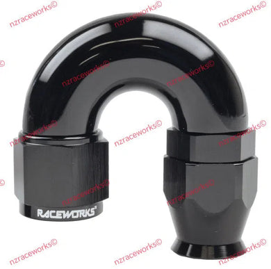 RACEWORKS TEFLON HOSE FITTING AN-8 180 DEG | RWF-206-08BK-NZRACEWORKS-Autoignite NZ