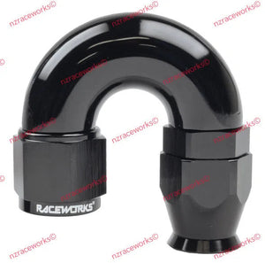 RACEWORKS TEFLON HOSE FITTING AN-8 180 DEG | RWF-206-08BK-NZRACEWORKS-Autoignite NZ