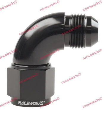 RACEWORKS TO SWIVEL ELBOW AN-12 90 DEG | RWF-143-12BK-NZRACEWORKS-Autoignite NZ
