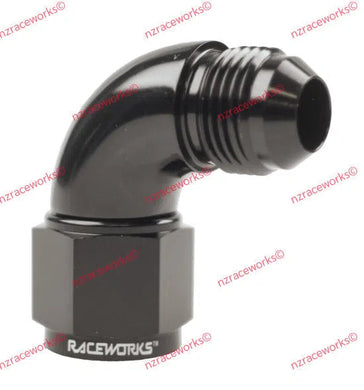 RACEWORKS TO SWIVEL ELBOW AN-6 90 DEG | RWF-143-06BK-NZRACEWORKS-Autoignite NZ