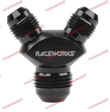 RACEWORKS Y BLOCK FLARE AN THREAD 1 X AN-4 TO 2 X AN-3 | RWF-930-04-03BK-NZRACEWORKS-Autoignite NZ