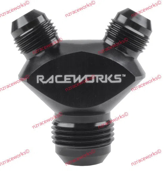 RACEWORKS Y BLOCK FLARE AN THREAD 1X AN-12 TO 2X AN-10 | RWF-930-12-10BK-NZRACEWORKS-Autoignite NZ