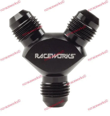 RACEWORKS Y BLOCK FLARE AN THREAD 3 X AN-6 | RWF-930-06-06BK-NZRACEWORKS-Autoignite NZ