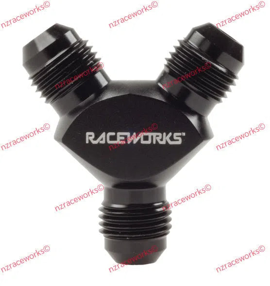 RACEWORKS Y BLOCK FLARE AN THREAD 3 X AN-6 | RWF-930-06-06BK-NZRACEWORKS-Autoignite NZ