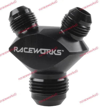 RACEWORKS Y BLOCK FLARE AN THREAD 3 X AN-8 | RWF-930-08-08BK-NZRACEWORKS-Autoignite NZ