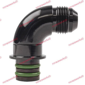 RACEWORKS ZF TRANSMISSION ADAPTER AN-8 90DEG (16.4MM O.D) | RWF-922-ZF-08BK-HOSE FITTINGS-NZRACEWORKS-Autoignite NZ
