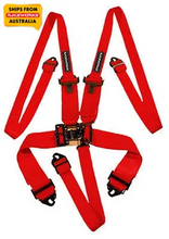Load image into Gallery viewer, RED 5POINT LATCH &amp; LINK HARNESS, SFI APPROVED HANS 2-3IN BELTS, SHE | VPR-110RD-NZRACEWORKS-Autoignite NZ
